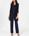 R & M RICHARDS 3-PC. SEQUINED LACE PANTSUIT & JACKET