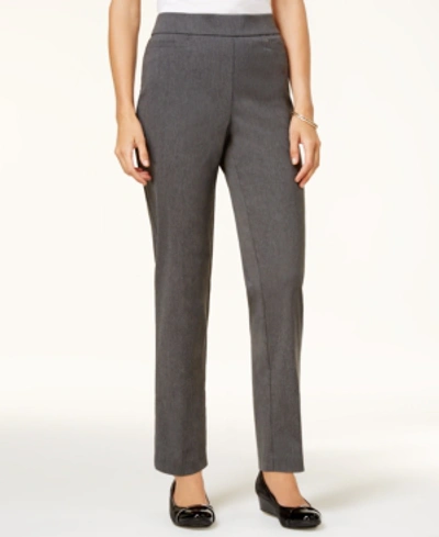 Alfred Dunner Classics Allure Pull-on Slim-leg Pants In Grey