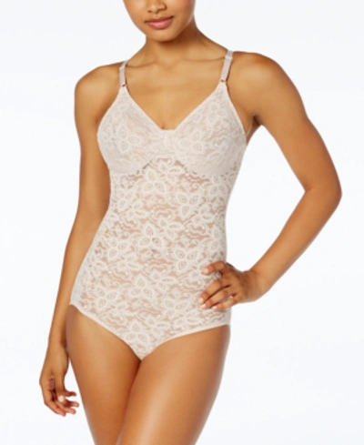 Maidenform Lace Body Briefer M3008 In Rose