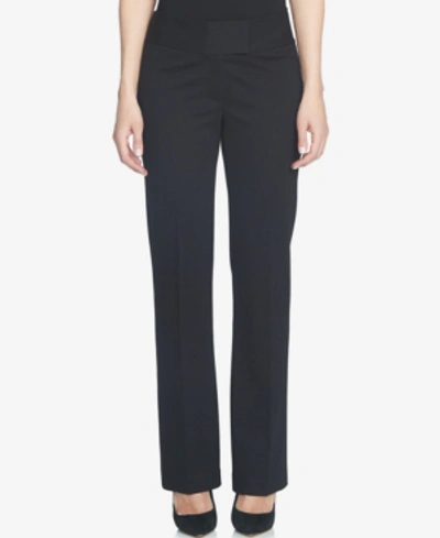 CECE WOMEN'S MID-RISE SLIM BOOT CUT CLASP-FRONT PANTS