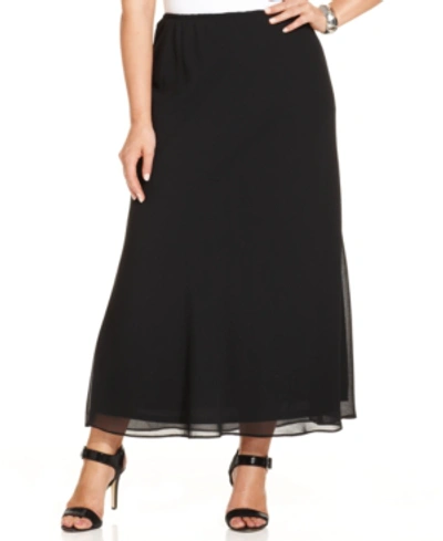 Msk Plus Size Chiffon Maxi Skirt In Black