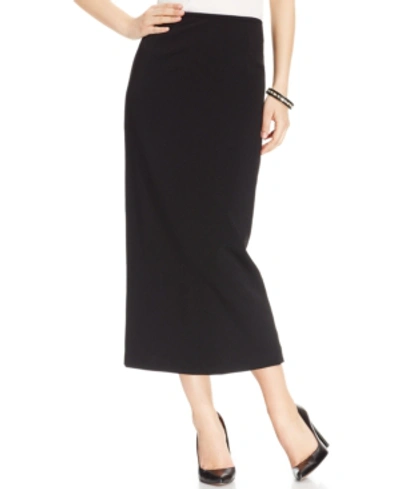 Kasper Crepe Pencil Midi Skirt In Black