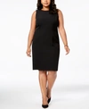 Kasper Plus Size Sleeveless Sheath Dress In Black