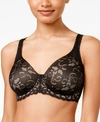 Lilyette By Bali Minimizer Beautiful Support Lace Underwire Bra Ly0977 In Black With Champagne Shimmer