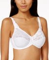 Lilyette Comfort Lace Minimizer Bra In White