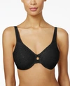 Lilyette By Bali Minimizer Plunge Into Comfort Keyhole Underwire Bra 904 In Black Jacquard