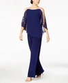 MSK EMBELLISHED CHIFFON-OVERLAY JUMPSUIT