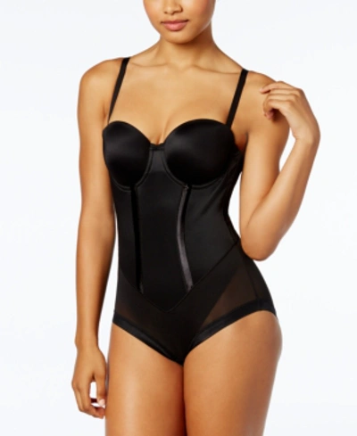 Maidenform Women's Firm Tummy-control Easy Up Strapless Bodysuit 1256 In Black