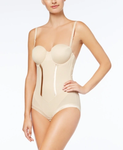 Maidenform Women's Firm Tummy-control Easy Up Strapless Bodysuit 1256 In Latte Lift