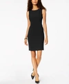 Kasper Petite Stretch-crepe Sleeveless Sheath Dress In Black