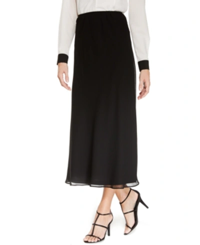 Msk Midi A-line Skirt In Black