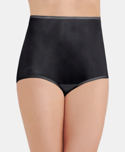 Vanity Fair Perfectly Yours Ravissant Nylon Full Brief Underwear 15712, Extended Sizes In Midnight Black