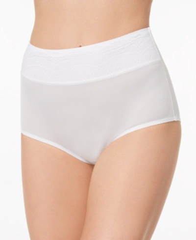 Warner's No Pinching No Problems Lace-waist Brief Underwear Rs7401p In White