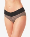 Warner's No Pinching No Problems Lace Hipster Underwear 5609j In Toasted Almond Black Swirl