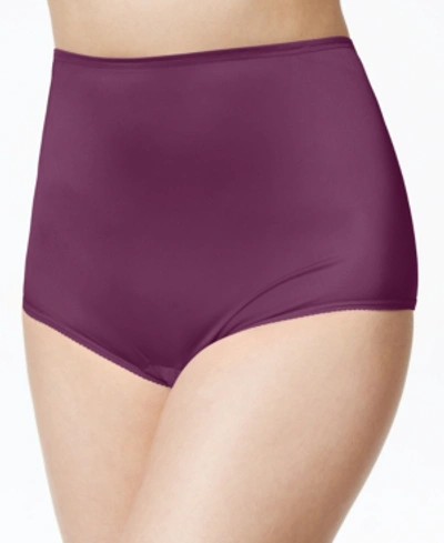 Vanity Fair Perfectly Yours Ravissant Nylon Full Brief Underwear 15712, Extended Sizes In Moody Maroon