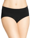 Warner's No Pinches No Problems Striped Hi Cut Brief Underwear Rt5501p In Rich Black