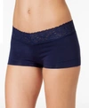 Maidenform Cotton Dream Lace Boyshort Underwear 40859 In Navy