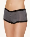 Maidenform Lace Trim Microfiber Boyshort Underwear 40760 In Classic Stripe Print