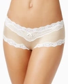 Maidenform Scalloped Lace Hipster Underwear 40823 In Latte Lift With Ivory (nude 5)