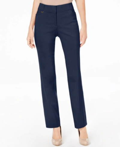 Jm Collection Regular And Short Length Curvy-fit Straight-leg Pants, Created For Macy's In Intrepid Blue