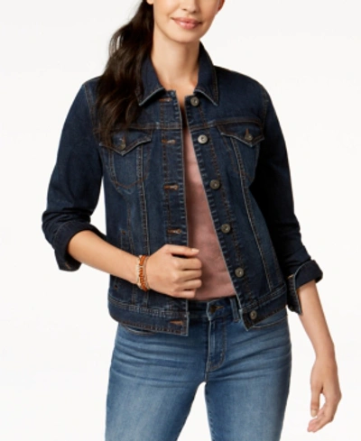 Style & Co Women's Classic Denim Jacket, Created For Macy's In Skyfall
