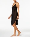 Linea Donatella Juliet Lace-trimmed Chiffon Midi Nightgown In Black