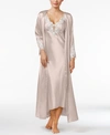 Flora By Flora Nikrooz Stella Satin Venise Trim Robe In Almond