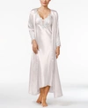 Flora By Flora Nikrooz Stella Satin Venise Trim Gown Robe Separates In Black