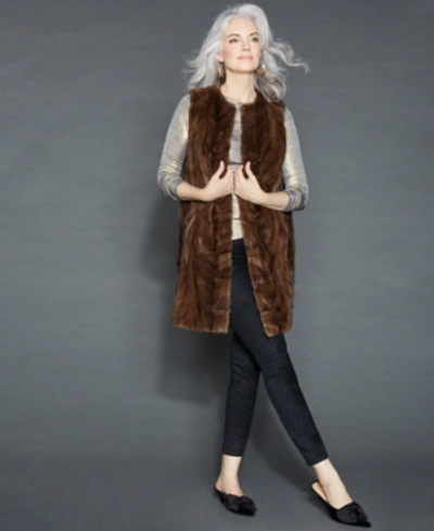 The Fur Vault Mink Fur Vest In Natural Mink