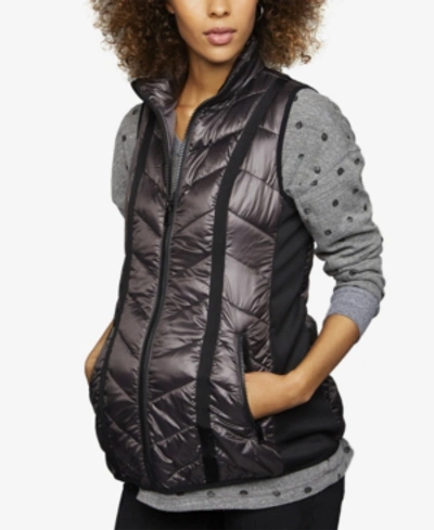 A Pea In The Pod Maternity Quilted Puffer Vest In Charcoal