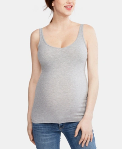 A Pea In The Pod Luxe Rib Knit Maternity Tank Top In Gray