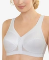 Glamorise Women's Full Figure Plus Size Magiclift Front Close Posture Back Support Bra 1265 In White