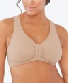 Glamorise Women's Full Figure Plus Size Complete Comfort Wirefree Cotton T-back Bra 1908 In Brown