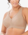 Glamorise Women's Full Figure Plus Size Magiclift Front Close Posture Back Support Bra 1265 In Brown