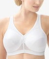 Glamorise Women's Full Figure Plus Size Magiclift Active Wirefree Support Bra 1005 In White