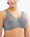 Glamorise Women's Full Figure Plus Size Magic Lift Moisture Control Wirefree Bra 1064 In Gray Heather
