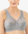Glamorise Women's Full Figure Plus Size Magiclift Original Wirefree Support Bra 1000 In Gray