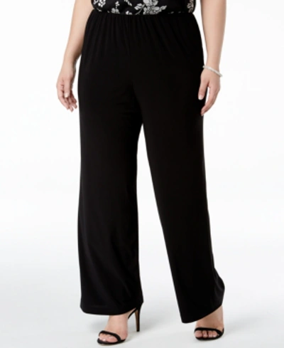 Alex Evenings Plus Size Wide-leg Pants In Black