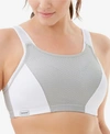 Glamorise Women's Full Figure Plus Size Adjustable Wirefree Sports Bra 1166 In Gray