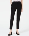 Bar Iii Collarless Open Front Jacket Bow Neck Blouse Straight Leg Pants Created For Macys In Black