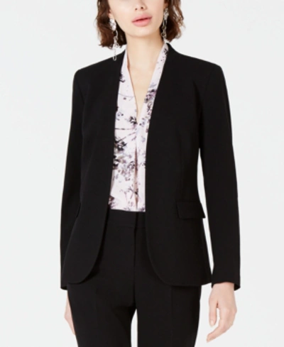 Bar Iii Women's Collarless Open-front Blazer, Created For Macy's In Black