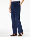 Alfred Dunner Petites Womens Pull On Classic Fit Corduroy Pants In Navy