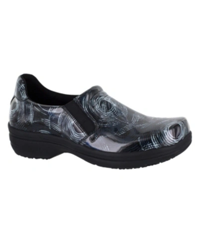 Easy Street Easy Works  Women's Bind Clogs In Black Abstract
