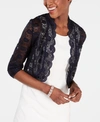 R & M RICHARDS SCALLOPED SEQUIN LACE BOLERO