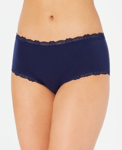Jenni Women's Lace Trim Hipster Underwear, Created For Macy's In Navy Sea