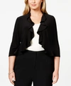R & M Richards Plus Size Ruffled Bolero In Black