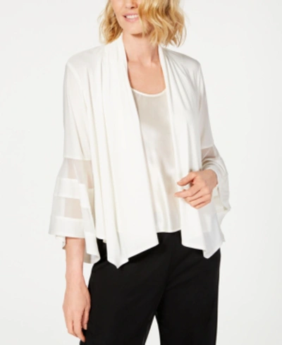 R & M Richards Statement-sleeve Waterfall Jacket In Ivory