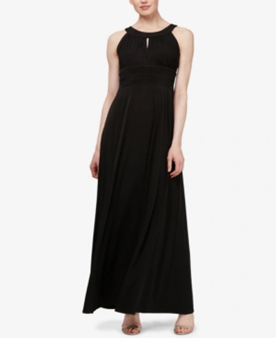 Sl Fashions Pleated Maxi Dress In Black