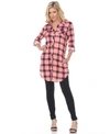 WHITE MARK WOMEN'S PIPER STRETCHY PLAID TUNIC