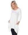 White Mark Plus Size Makayla Scoop Neck Tunic Top In White